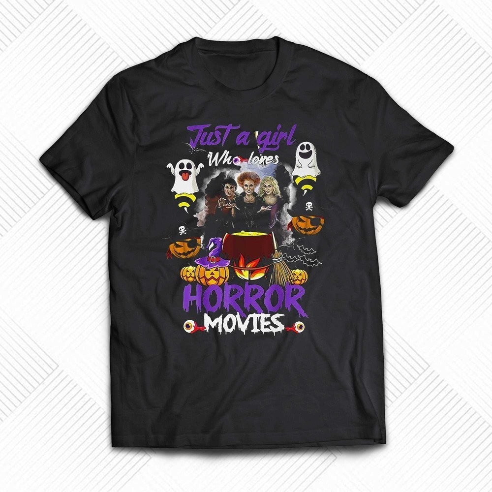 Just A Girl Who Loves Horror Movies Retro Halloween T-Shirt